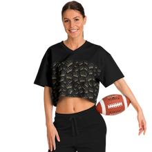 Load image into Gallery viewer, Crop football jersey - Black Crown